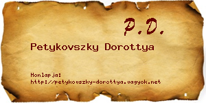 Petykovszky Dorottya névjegykártya